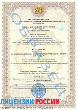Образец разрешение Кыштым Сертификат ISO 50001
